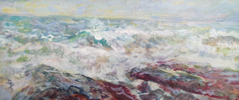 Poirier Dennis StormySeas Acrylic 5x11 500 Framed 768x322