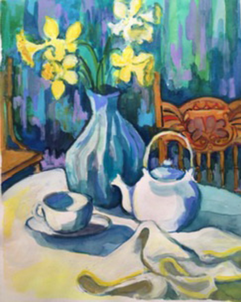 Benencasa Joan Daffodils WatercolorAndGouache 28x24450 Framed resize
