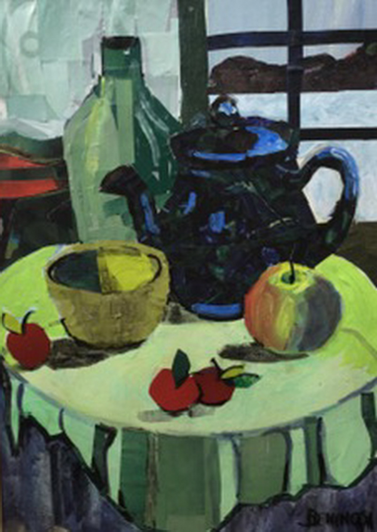 Benincasa Joan RedCherries AcrylicCollage 17x21 400 Framed 768x1084